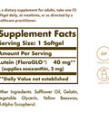 Solgar Lutein 40 Mg 30 Softgels - Supports Eye Health - Helps Filter Out Blue-Light - Contains Floraglo Lutein - Gluten Free Dairy Free - 30 Servings