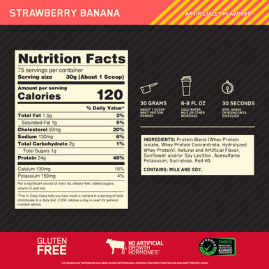 Optimum Nutrition Gold Standard Whey Protein Powder 2.27 Kg Banana