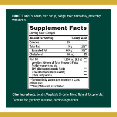 Nature's Bounty Fish Oil 1200Mg 120 Softgels (Pack Of 3)