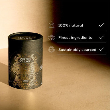 Ancient + Brave - Coffee + Collagen Powder 250G - Organic Brazilian Ground Coffee With Grass-Fed Hydrolysed Bovine Collagen - Collagen Coffee, Premium Blend Of Organic Cacao, Ashwagandha & Baobab