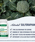 Sulforaphane Supplement 19mg Real Stabilized Sulforaphane 405mg Complex 125mg of Glucoraphanin Myrosinase from Broccoli Sprouts Seed Extract Antioxidant Detoxification Cellular Health