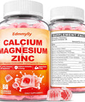 Edmmyliy Calcium Magnesium Zinc Supplement Gummies With Vitamin D3 K2 & B Complex For Women Men 1000Mg Calcium Citrate With Magnesium Gummies For Bone Muscles & Immune Support Sugar Free Vegan
