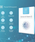 Healthspan Calcium & Vitamin D (240 Chewable Tablets) | High Strength Pure Calcium Supplement | Natural Source of Vitamin D3 | Added Vitamin K for Bone Health | Vanilla | Vegetarian