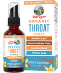 Maryruth's Usda Organic Throat Spray With Mullein Leaf 100 Servings 1 Fl Oz