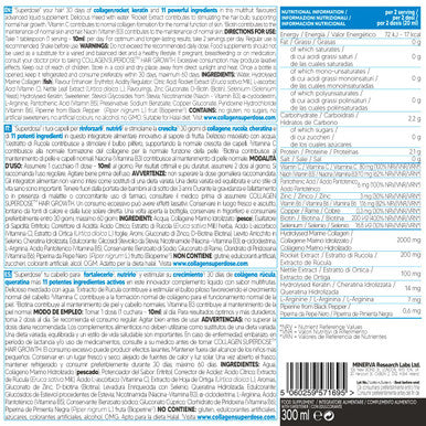 GOLD COLLAGEN Hair Growth - Biotin Hair Growth Marine Collagen Supplements for Women & Men with Vitamin C Hyaluronic Acid and Natural Keratin Hair Treatment Skin Nails 300 ml