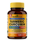 Turmeric Curcumin with Black Pepper Extract 1500mg Highest Potency High Absorption Joint & Healthy Inflammatory Support with 95% Curcuminoids 120 Veggi Capsules (120 Count)