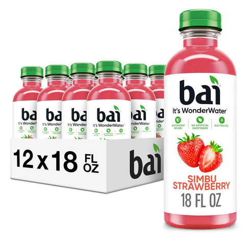 Bai Antioxidant Infused Water Beverage, Molokai Coconut, with Vitamin C and No Artificial Sweeteners, 18 Fluid Ounce Bottle, 12 Pack
