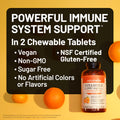 NatureWise Extra Strength Vitamin C Chewable 1000mg for Adults Natural Orange Flavor Immune System and Antioxidant Support NonGMO Vegan and Sugar Free 90 Chewable Tablets[45Day Supply]