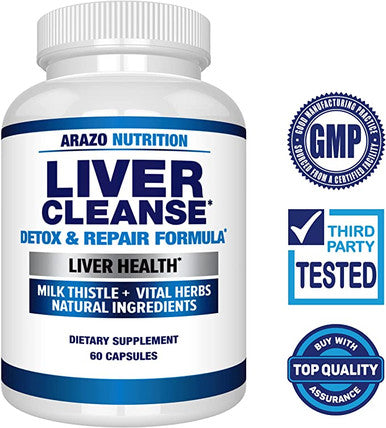 Liver Cleanse Detox & Repair Formula - Arazo Nutrition - 60 capsules