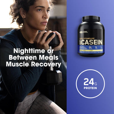 Optimum Nutrition (On) Gold Standard 100% Micellar Casein Protein Powder 24 Grams Of Protein Slow Digesting Helps Keep You Full Overnight Muscle Recovery - Creamy Vanilla 3.86 Lbs 53 Servings