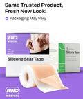 Awd Silicone Scar Sheets For Surgical Scars - Medical Grade Silicone Scar Tape For C Section, Tummy Tuck Tape, Keloid Treatment - Silicone Skin Patches After Surgery Must Haves (1.6" X 120" Roll)