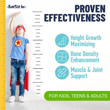 BONESCIE INC Height Growth Maximizer - Reach Natural Height - Made In Usa - Height Pills Bone Growth - Grow Taller Supplement For Adults & Kids - Height Increase Pills - Maximum Height Growth Formula - 120 Caps