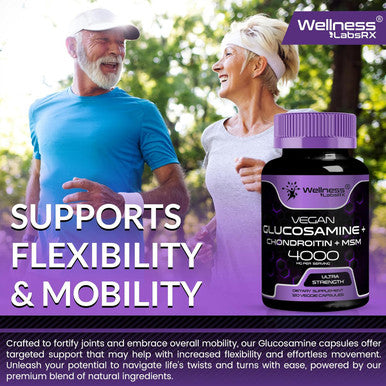 Glucosamine Chondroitin Msm - 4000Mg - Joint Support Supplement, Glucosamine Chondroitin Capsules, Helps With Back Pain, Knee Pain Relief, Joint Pain Relief Supplements Triple Strength - 240 Count