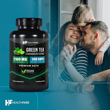 Healthfare Ecgg Green Tea Extract | 200 Capsules | Standardized To Contain 50% Egcg, 98% Polyphenols And 80% Catechins | Herbal Supplement Pills