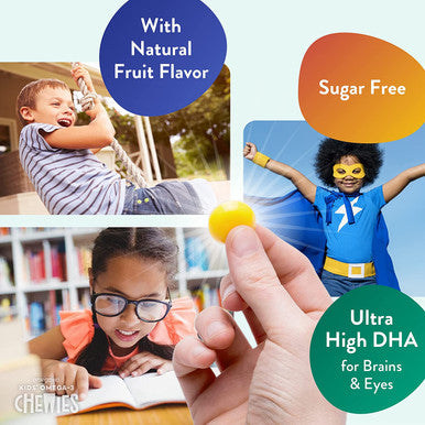 Omega 3 Fish Oil Gummies UltraHigh DHA Chewable Gel Gummy Omega 3 for Kids Supports Brain Eyes Bones Sugar Natural Fruit Flavor Kids Omega 3 Gummies 45