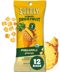 SOLELY - Organic Dried Fruit Mango Pieces (1 Box, 12 Single Serving Bags per Box) - Real Fresh Fruit - Healthy Snacks for Adults & Kids - Non GMO, Vegan Snacks, Shelf Stable - 12 Bags (1 oz)