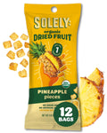 SOLELY - Organic Dried Fruit Mango Pieces (1 Box, 12 Single Serving Bags per Box) - Real Fresh Fruit - Healthy Snacks for Adults & Kids - Non GMO, Vegan Snacks, Shelf Stable - 12 Bags (1 oz)