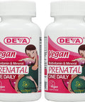 Deva Vegan Vitamins Prenatal Multivitamin & Mineral - One Daily - 90 Vegetarian Tablets - Pack of 2