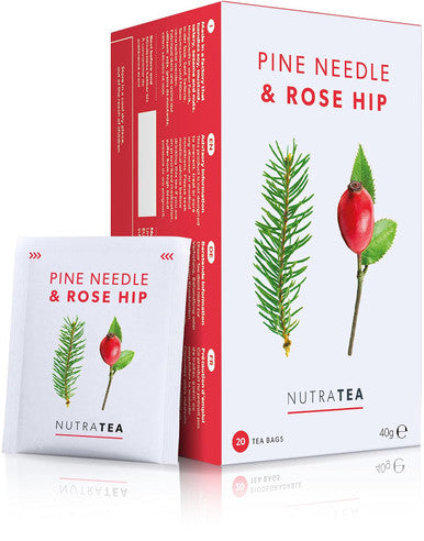 Nutra Tea - Pine Needle & Rose Hip Tea | Pine Needle Tea | Rose Hips Tea - 40 Tea Bags - Herbal Tea - (2 Pack)