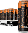 C4 Ultimate Sugar Free Energy Drink 16oz (Pack of 12) | Orange Cream | Pre Workout Performance Drink with No Artificial Colors or Dyes