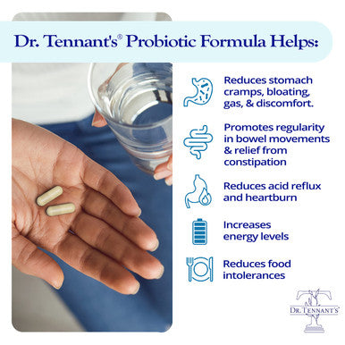 Dr. Tennant'S Probiotic Formula W/Prebiotics To Ensure Viability, Time-Release & Acid Resistant Capsules, 30B Cfus, Vegetarian