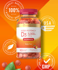 Carlyle Vitamin D Gummies | 5000Iu | 180 Count | Vegetarian, Non-Gmo, And Gluten Free Formula | High Potency Vitamin D3 Supplemen