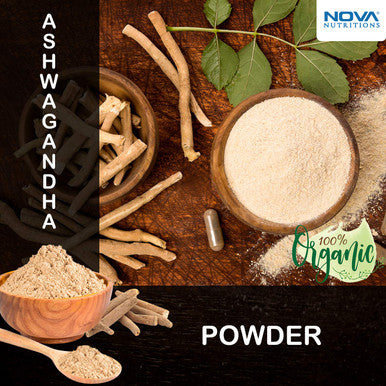 Nova Nutritions Certified Organic Ashwagandha Powder 16 OZ (454 gm) - Also Called Withania Somnifera