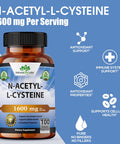 Naturalife Labs A Higher Standard N-Acetyl-L-Cysteine (Nac) 1600 Mg 100 Veggie Capsules