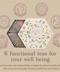 Acorus | Wellness Tea Set | Natural Assorted Tea Hamper Box Set | Herbal Tea | Large Tea Sampler Variety Pack | 60 Tea Bags | 6 Functional Teas