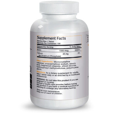 Bronson Biotin - 1,000 mcg 100 Count