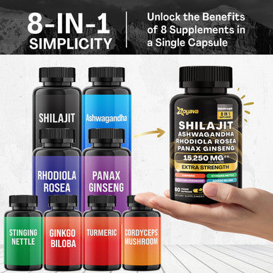 Zoyava Elevate Your Vitality & Wellness: Shilajit Power Shilastrength Blend (15,250Mg) & Saffron Zestyzen Powerhouse (4,000Mg)