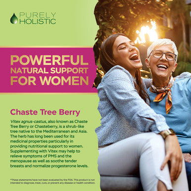 Purely Holistic Chasteberry Vitex Supplement 650Mg - 4 Month Supply 120 Vegan Capsules Agnus-Castus Chaste Tree Berry Capsules Supports Normal Hormone Balance For Women