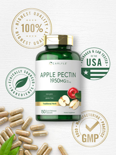 Carlyle Apple Pectin | 1950Mg | 150 Capsules | Non-Gmo & Gluten Free Herbal Supplement