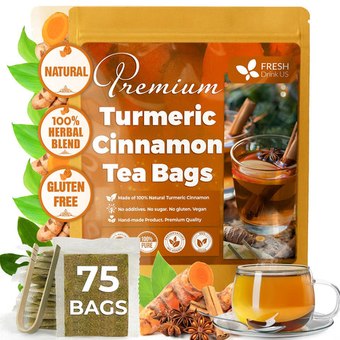 FreshDrinkUS, Premium 50 Mulberry Leaf Tea Bags, 100% Natural & Pure from Mulberry Leaves. Herbal Tea. Made with Natural Material Tea Bags. No Sugar, No Caffeine, No Gluten, Vegan.