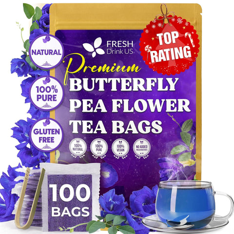 FreshDrinkUS, Premium 75 Mulberry Leaf Tea Bags, 100% Natural & Pure from Mulberry Leaves. Loose Leaf Herbal Tea. Made with Natural Material Tea Bags. No Sugar, No Caffeine, No Gluten, Vegan.