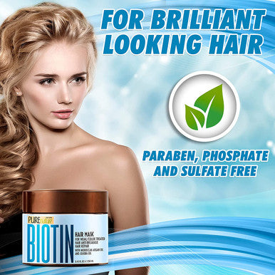 Biotin Hair Mask Hydrating Treatment for Dry and Damaged Hair Deep Conditioner Growth Treatment with Keratin Collagen and Moroccan Argan Oil Intense Moisture for Split Ends