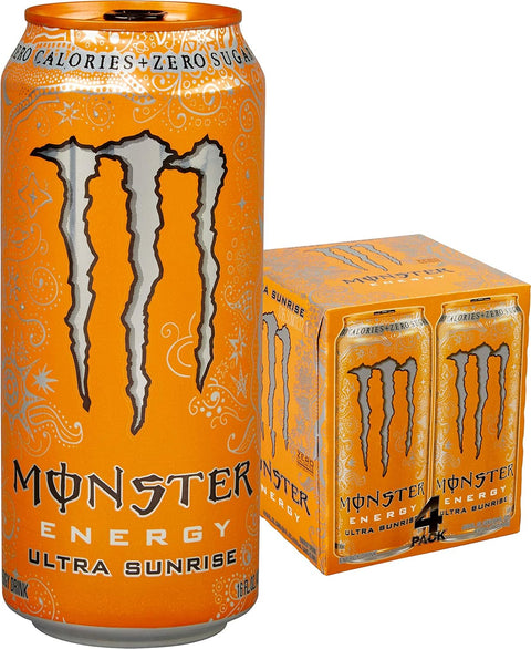 Monster Energy Ultra Sunrise, Sugar Free Energy Drink, 16 Ounce (Pack of 12)