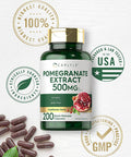 Carlyle Pomegranate Extract | 500mg | 200 Capsules | Non-GMO, Gluten Free Supplement | Traditional Herb