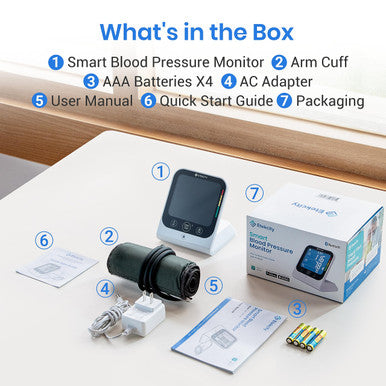 Etekcity Bluetooth Blood Pressure Monitor, FSA-HSA Eligible, Smart Upper Arm Automatic BP Machine with App, Wide Cuff 8.6"-16.5", Irregular Heartbeat Detection,Home Medical Diagnostic Kit Wearables