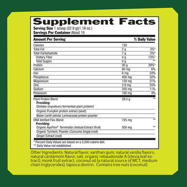 Biochem 100 Plant Protein Flex Vanilla 11.6 oz 20g Vegan Protein KetoFriendly Amino Acid Turmeric Ginger Ayuflex Joint Bone Health Soft Tissue Support