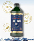 Carlyle Norwegian Cod Liver Oil | 16Oz | Pack Of 3 Bottles | Liquid Unflavored Fish Oil Supplement | Non-Gmo, Gluten Free