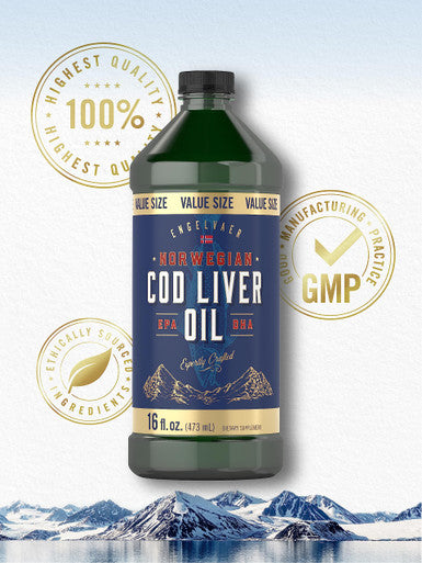 Carlyle Norwegian Cod Liver Oil | 16Oz | Pack Of 3 Bottles | Liquid Unflavored Fish Oil Supplement | Non-Gmo, Gluten Free