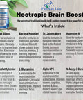 YUMMYVITE Nootropic Brain Booster - Memory & Brain Support Supplement With Ginkgo Biloba, Bacopa Monnieri - 30 Capsules
