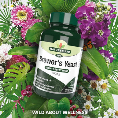 Natures Aid Brewers Yeast 300 Mg 500 Tablets (Natural Source Of B-Vitamins Amino Acids Minerals And Trace Elements Vegan Society Approved Made In The Uk)