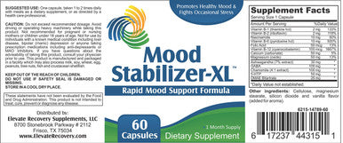 Elevate Recovery Supplements Mood Stabilizer-Xl: Mood Support Supplement With 13 Active Ingredients Including 5-Htp, Ashwagandha, Gaba & St. John'S Wort Extract - Mood Enhancer Supplements & Vitamins - 60 Capsules