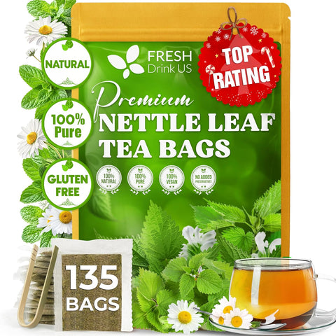 FreshDrinkUS, Premium 75 Mulberry Leaf Tea Bags, 100% Natural & Pure from Mulberry Leaves. Loose Leaf Herbal Tea. Made with Natural Material Tea Bags. No Sugar, No Caffeine, No Gluten, Vegan.