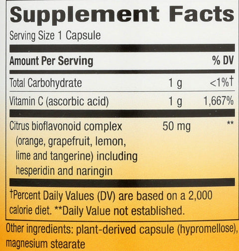 Nature'S Way Extra Strength(1) Vitamin C With Bioflavonoids Supports Immune Health Promotes Collagen Production For Healthy Skin 1000 Mg Per Capsule 100 Vegan Capsules (Packaging May Vary)
