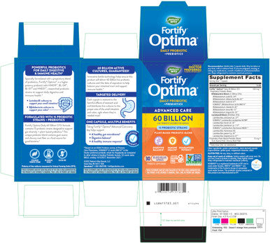 Nature S Way Fortify Optima Daily Probiotic 60 Billion 15 Strains Digestive And Immune Support* With Prebiotics 30 Capsules