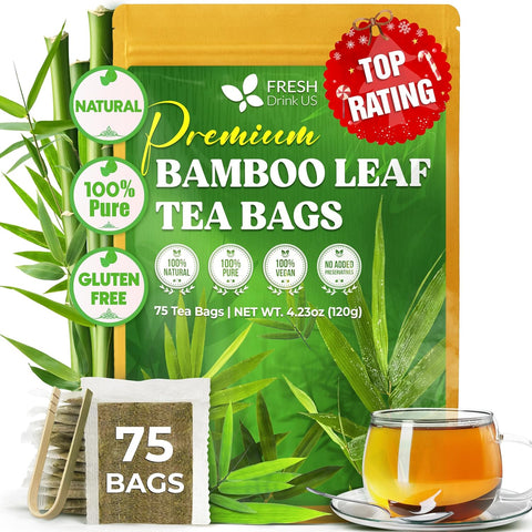 FreshDrinkUS, Premium 120 Mulberry Leaf Tea Bags, 100% Natural & Pure from Mulberry Leaves. Loose Leaf Herbal Tea. Made with Natural Material Tea Bags. No Sugar, No Caffeine, No Gluten, Vegan.