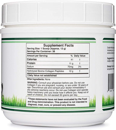 Hydrolyzed Collagen Peptides Protein Powder Keto 16.08oz Multi Type 1 2 and 3 Grass Fed Bovine SourceColageno Hidrolizado for Women and Men Unflavored No Clump with Scoop